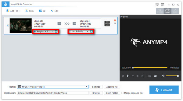 Add Audio Track and Subtitle