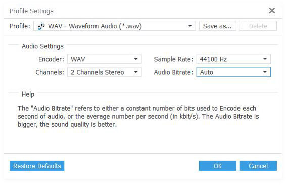 Output settings