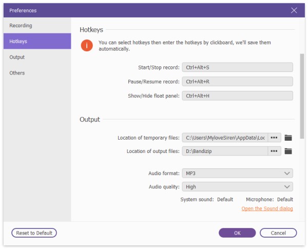 Hotkeys Settings