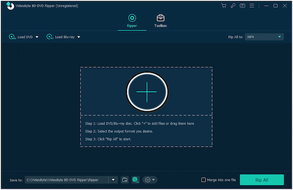 Load Blu-ray to VideoByte