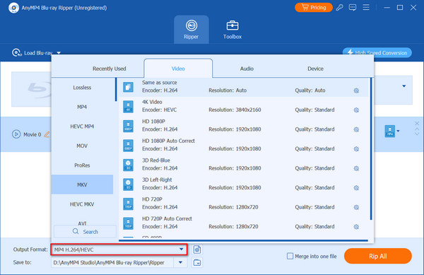 Select Mkv Format For Bdmv