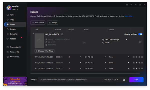 Dvdfab Blu-ray Ripper Interface