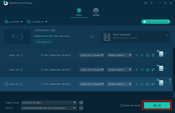 Start Ripping Blu-ray Videobyte