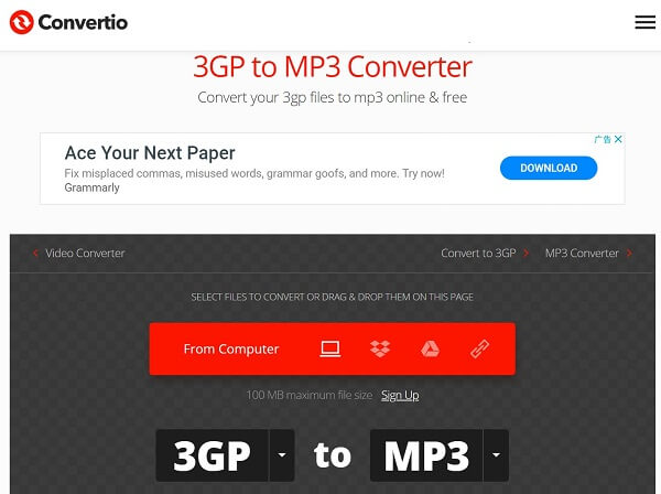 Convertio 3GP to MP3