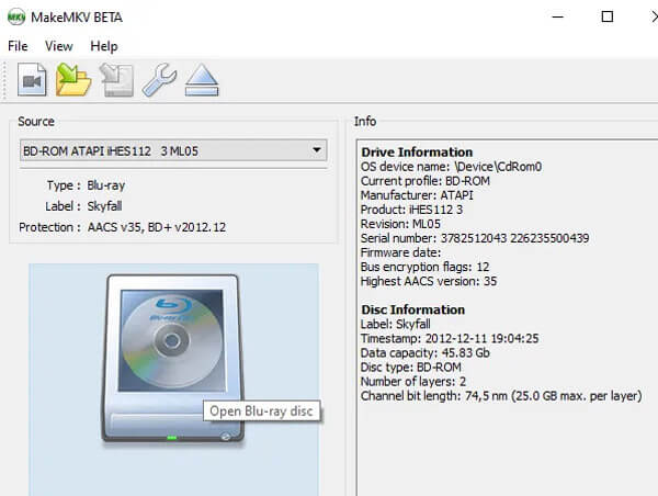 Makemkv Open Disk