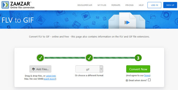 Zamzar FLV to Gif