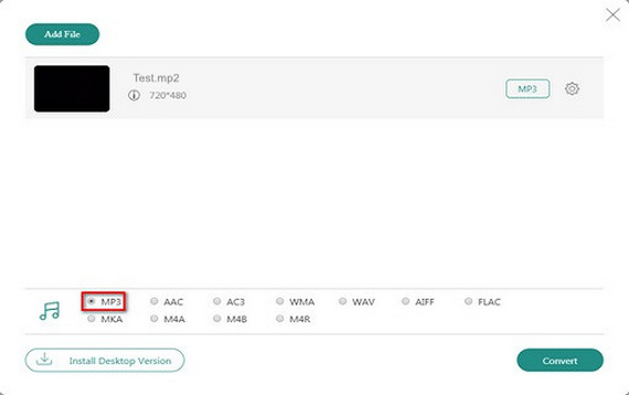 Select Output Format