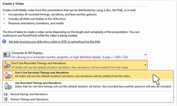 Convert PowerPoint Timings