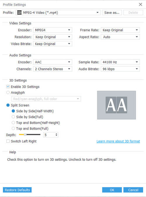 Output Settings