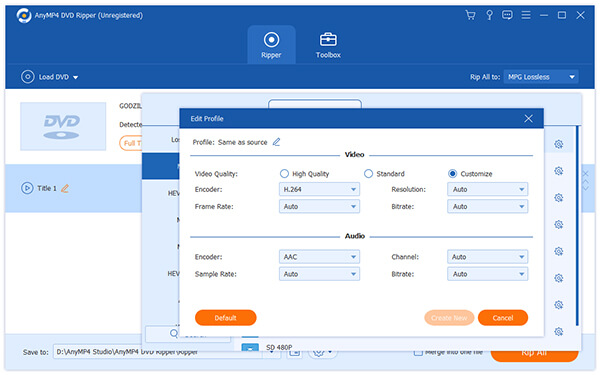 Set Archos 9 profile