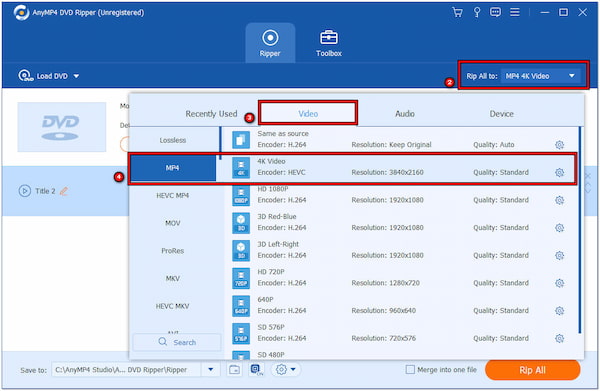 Select Output Format