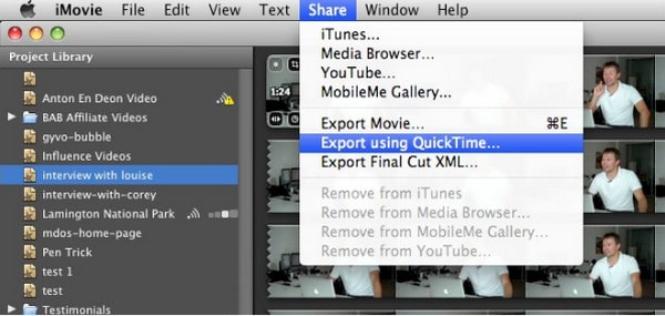 Imovie Choose Share