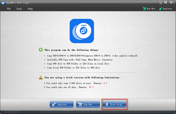 Anymp4 Dvd Copy Choose Free Trial