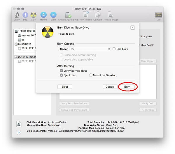 Burn ISO to Disc Utility