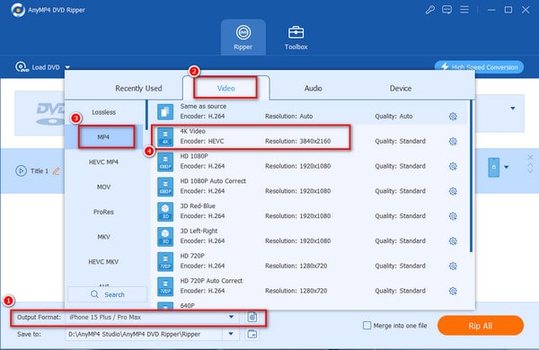 Anymp4 Dvd Ripper Choose Format