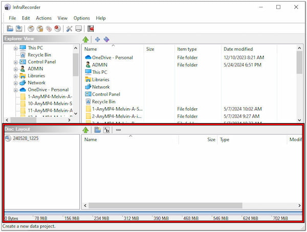 Infrarecorder Data Disc