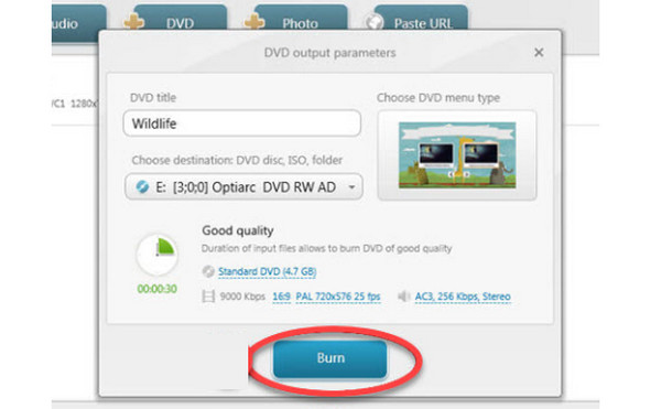 Freemake Video Converter Start Burning Process