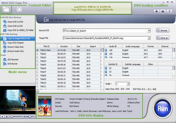 Winx DVD Copy Pro Load DVD Disc