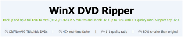 WinX DVD Ripper Main Offerings