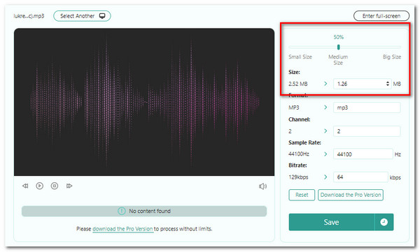 Audio Compressor Online Size