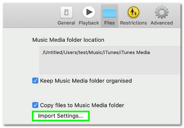 Mac Import Settings