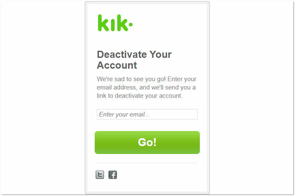 Deactivate Kik Account