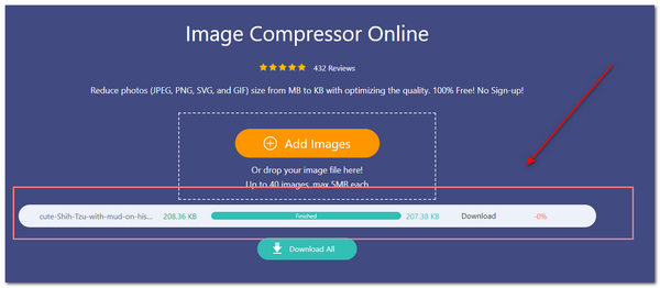 AnyMP4 Lower Image Quality Compressing Image