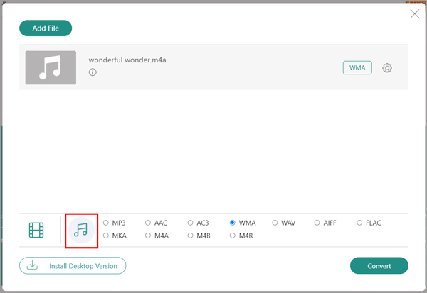 Free Convert M4A to WMA Online