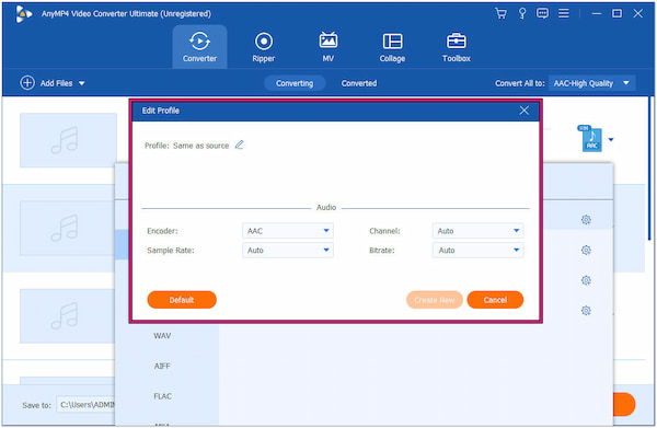 Configure AAC Settings