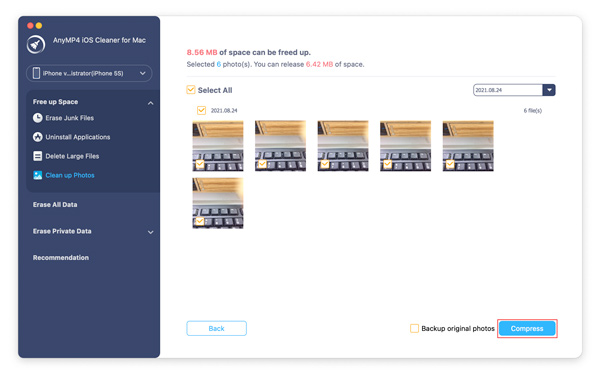 Backup Compress iPhone Photos