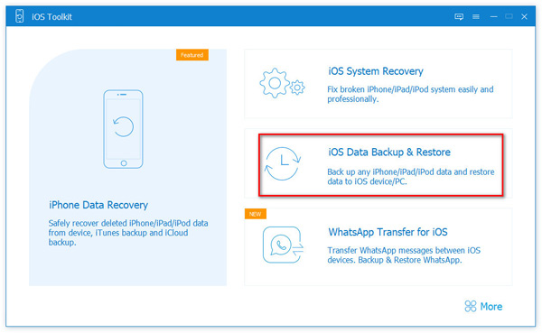 Select iOS Data Backup and Restore