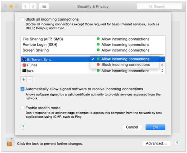 Network Firewall or Security Settings