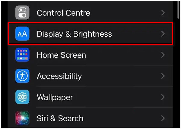 Navigate To Display And Brightness