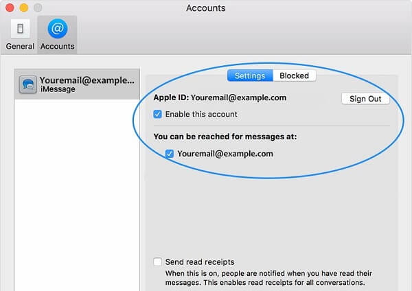 Check imessage setting mac