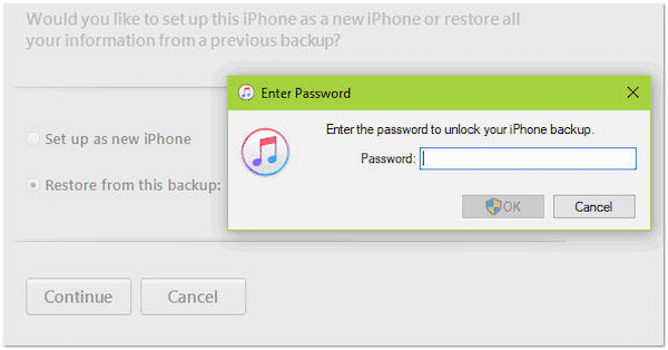 Try Previous iTunes Backup Passwords