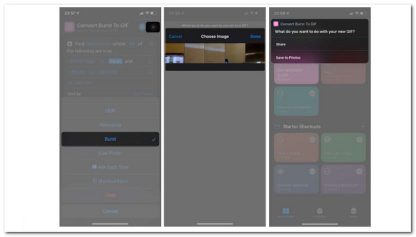 iPhone Save Burst Photo to GIF