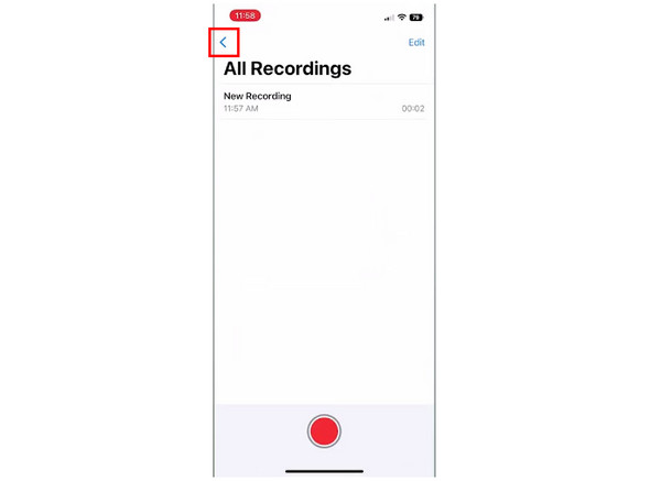 Voice Memos Main Screen