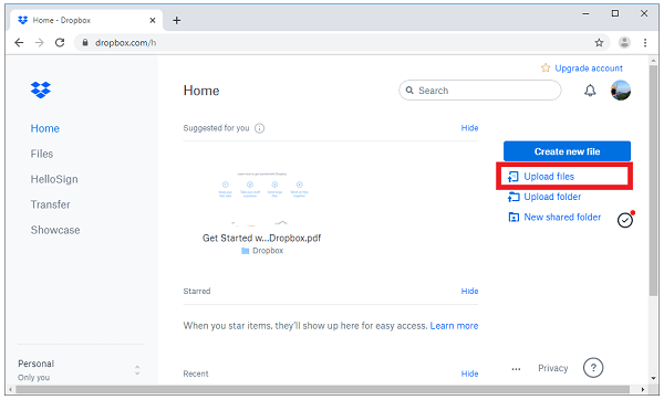 Dropbox Upload Videos