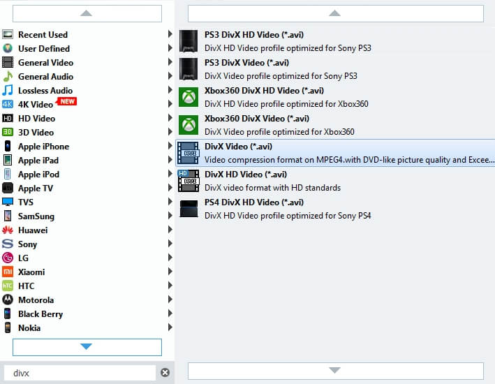 Set output format