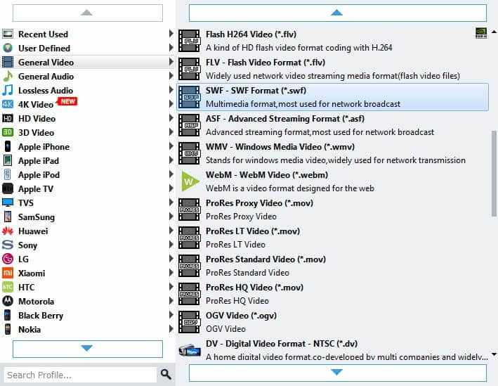 Set output format