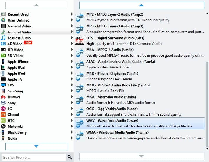 Set output format