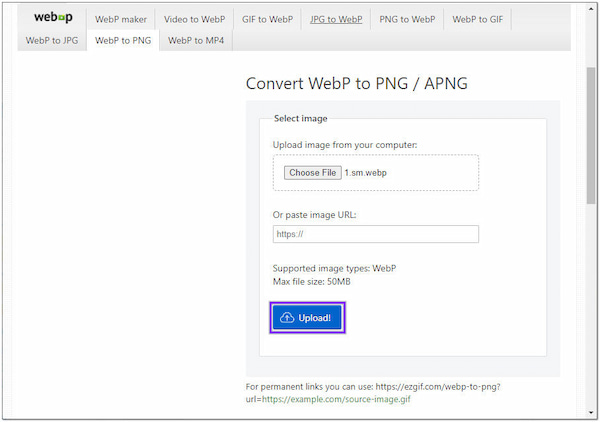 EZGIF Online Converter Upload