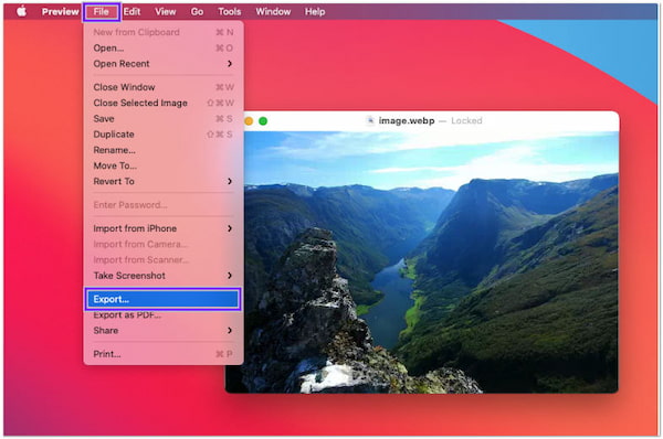 Mac Preview Convert WEBP