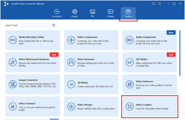 Anymp4 Video Converter Ultimate Toolbox Video Cropper