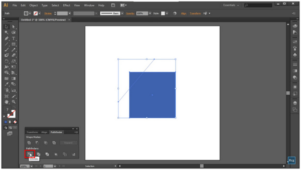 Cut Out Shape illustrator Pathfinder Divide