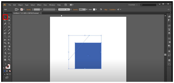 Cut Out Shape illustrator Pathfinder Selection Tool