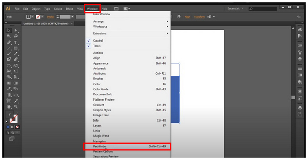 Cut Out Shape illustrator Pathfinder Window