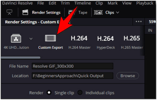 Select Custom Export