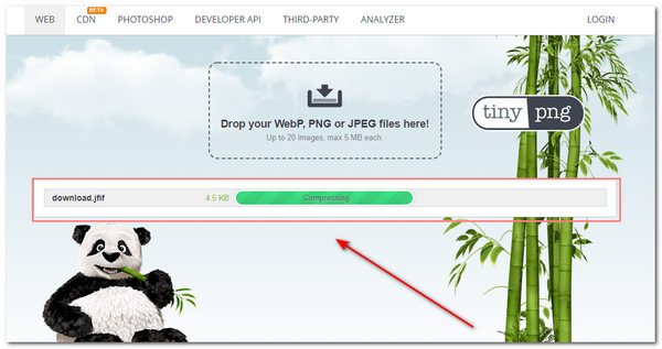 TinyPNG Lower Image Quality Progress Bar