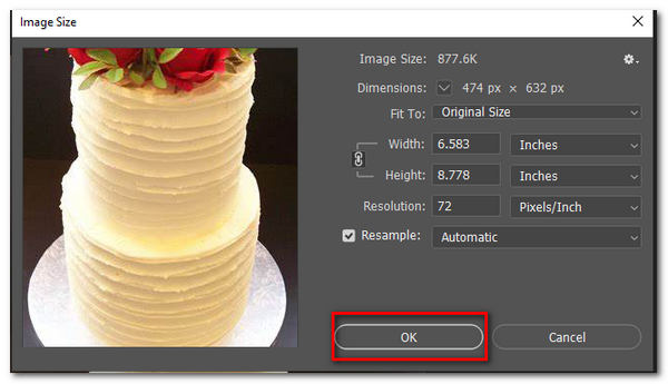 Adobe Photoshop Click Ok Resize Image